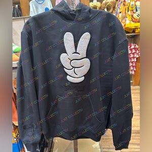 Disneyland Mickey Mouse Peace Black Hoodie Sweatshirt